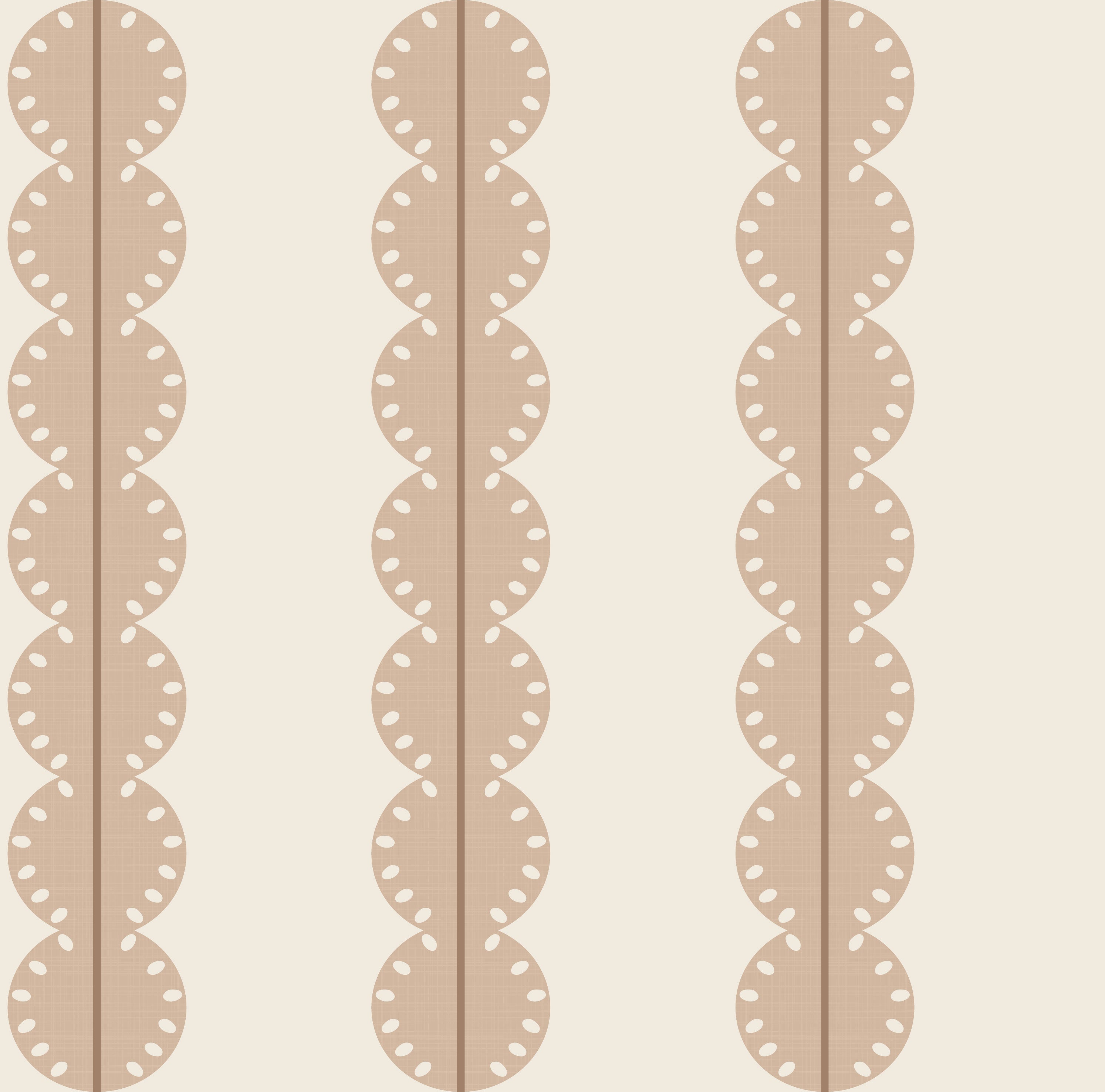Strepen behang met boogjes voor kinderkamer meisjeskamer beige met bruin papr walls bubble dot beige bruin