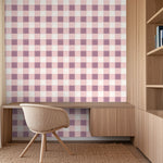 Blokken behang kinderkamer meisjeskamer roze mauve tienerkamer