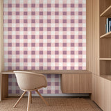 Blokken behang kinderkamer meisjeskamer roze mauve tienerkamer