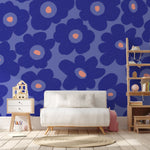 Bloemen behang voor de meisjeskamer fotobehang op maat bloom! Papr Walls Blauw