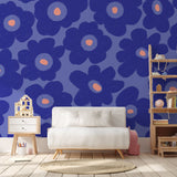 Bloemen behang voor de meisjeskamer fotobehang op maat bloom! Papr Walls Blauw