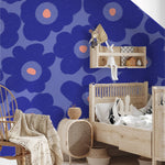 Bloemen behang voor de meisjeskamer fotobehang op maat bloom! Papr Walls Blauw