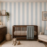 Strepen behang voor de kinderkamer babykamer lichtblauw