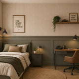 Strepen behang voor de kinderkamer warm beige smal tienerkamer jongenskamer babykamer neutrale kinderkamer