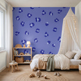 Leopard behang kinderkamer luipaard fotobehang meidenkamer tienerkamer blauw