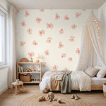 Leopard behang fotobehang wild spot voor de kinderkamer meisjeskamer tienerkamer creme roze