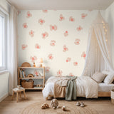 Leopard behang fotobehang wild spot voor de kinderkamer meisjeskamer tienerkamer creme roze