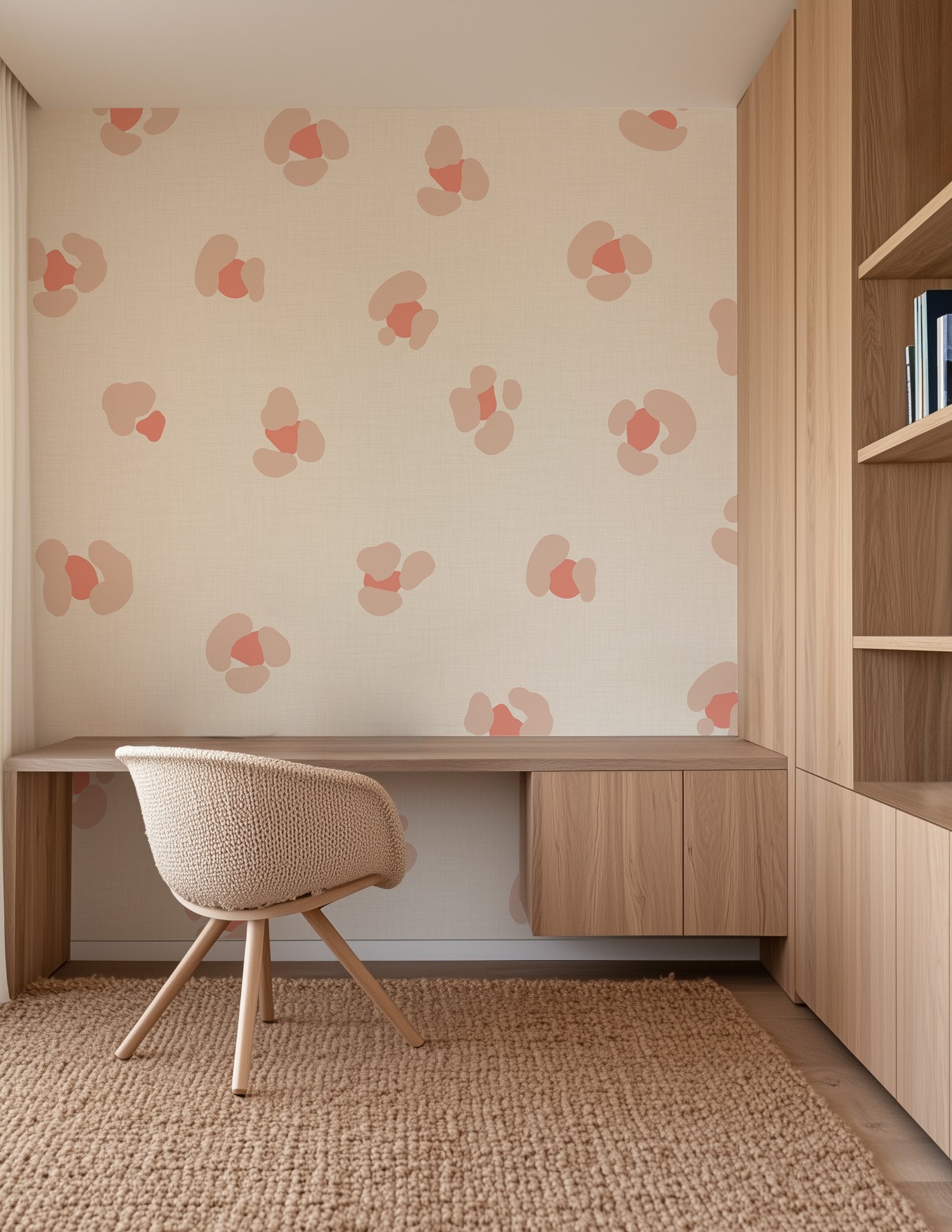 Leopard behang fotobehang wild spot voor de kinderkamer meisjeskamer tienerkamer creme roze