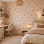 Leopard behang fotobehang wild spot voor de kinderkamer meisjeskamer tienerkamer creme roze