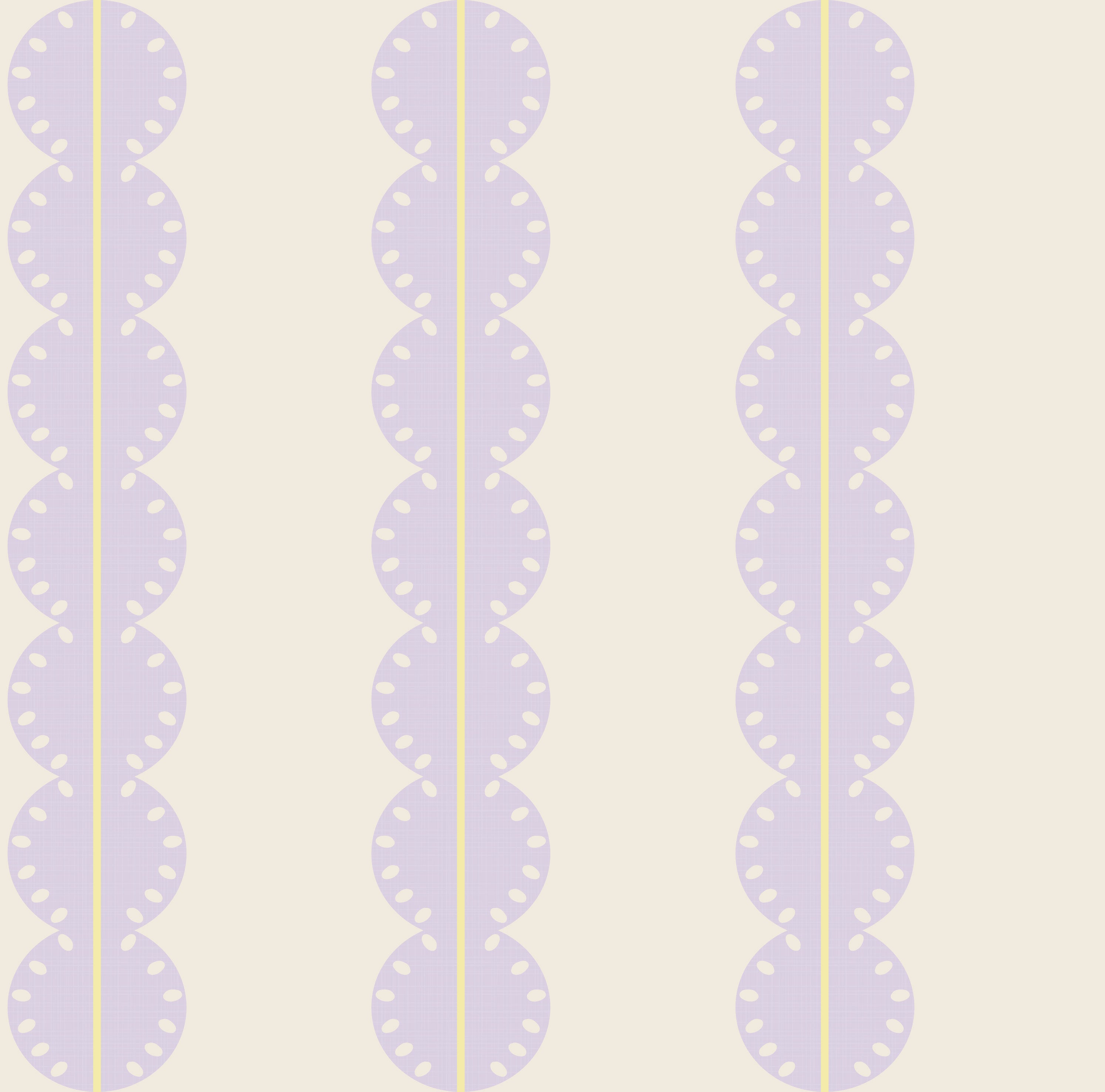 Gestreept behang met boogjes voor meisjeskamer of babykamer lila met geel papr walls bubble dot lila geel