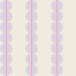 Gestreept behang met boogjes voor meisjeskamer of babykamer lila met koraal roze papr walls bubble dot lila koraal