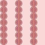 Strepen behang met boogjes voor kinderkamer meisjeskamer oudroze koraal roze papr walls bubble dot oudroze koraalroze