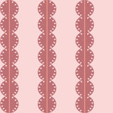Strepen behang met boogjes voor kinderkamer meisjeskamer oudroze koraal roze papr walls bubble dot oudroze koraalroze