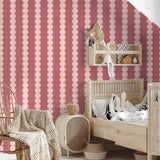 Strepen behang | Bubble Dot - Roze Koraal