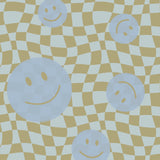 Fotobehang Smiley | Face the Wall - Blauw/Groen