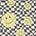 Smiley behang fotobehang kinderkamer tienerkamer jongenskamer geel zwart wit geblokt