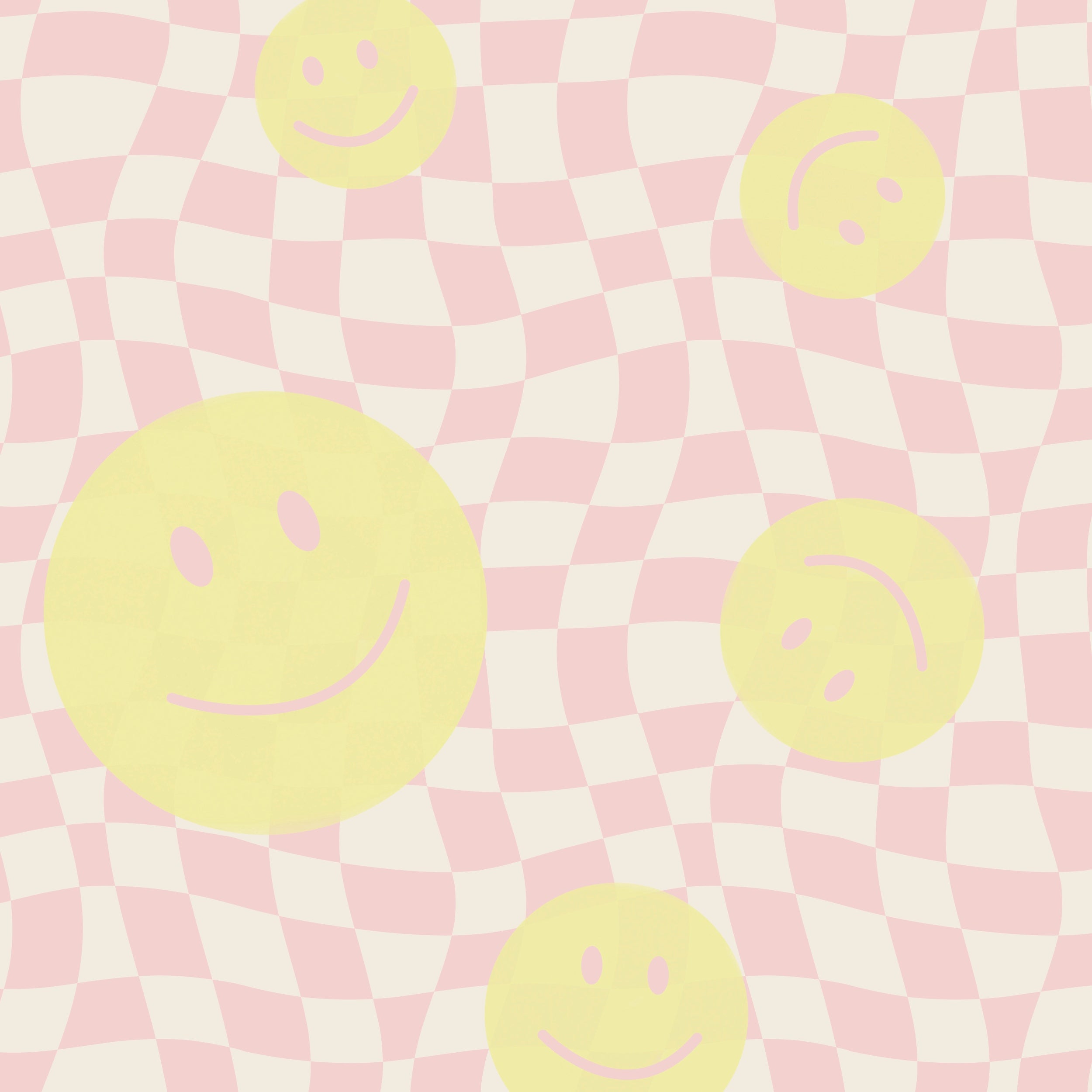 Smiley behang fotobehang kinderkamer tienerkamer meisjeskamer roze geel geblokt