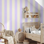 Papr Walls strepen behang voor de kinderkamer meisjeskamer lila tienerkamer