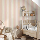 Strepen behang voor de kinderkamer lichtroze smal tienerkamer meisjeskamer babykamer