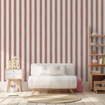 Papr Walls kinderbehang strepen behang kinderkamer burgundy