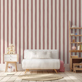 Papr Walls kinderbehang strepen behang kinderkamer burgundy