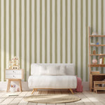 Strepen behang kinderkamer jongenskamer babykamer papr walls straight up small mosgroen