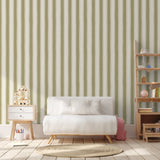 Strepen behang kinderkamer jongenskamer babykamer papr walls straight up small mosgroen
