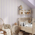 Strepen behang meisjeskamer babykamer lila Papr Walls Straight Up Small