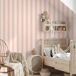 Strepen behang kinderkamer meisjeskamer babykamer papr walls straight up small roze