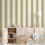 Strepen behang kinderkamer jongenskamer babykamer papr walls straight up small mosgroen