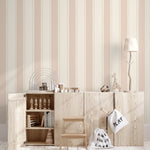 Strepen behang kinderkamer jongenskamer meisjeskamer neutrale babykamer papr walls straight up small zand