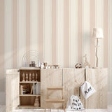 Strepen behang kinderkamer jongenskamer meisjeskamer neutrale babykamer papr walls straight up small zand